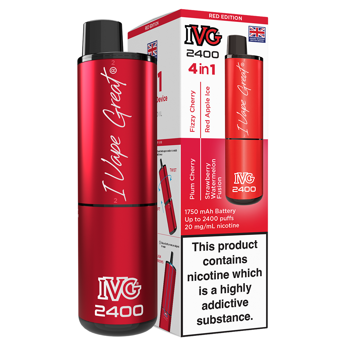 IVG 2400 Rechargeable Vape Kit | Prefilled Pod Kit