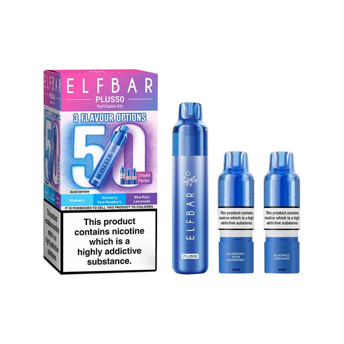ElfBar Plus 50 Kit | Prefilled Pod Kit | Vape Kit | MTL  Royal Flush Vape