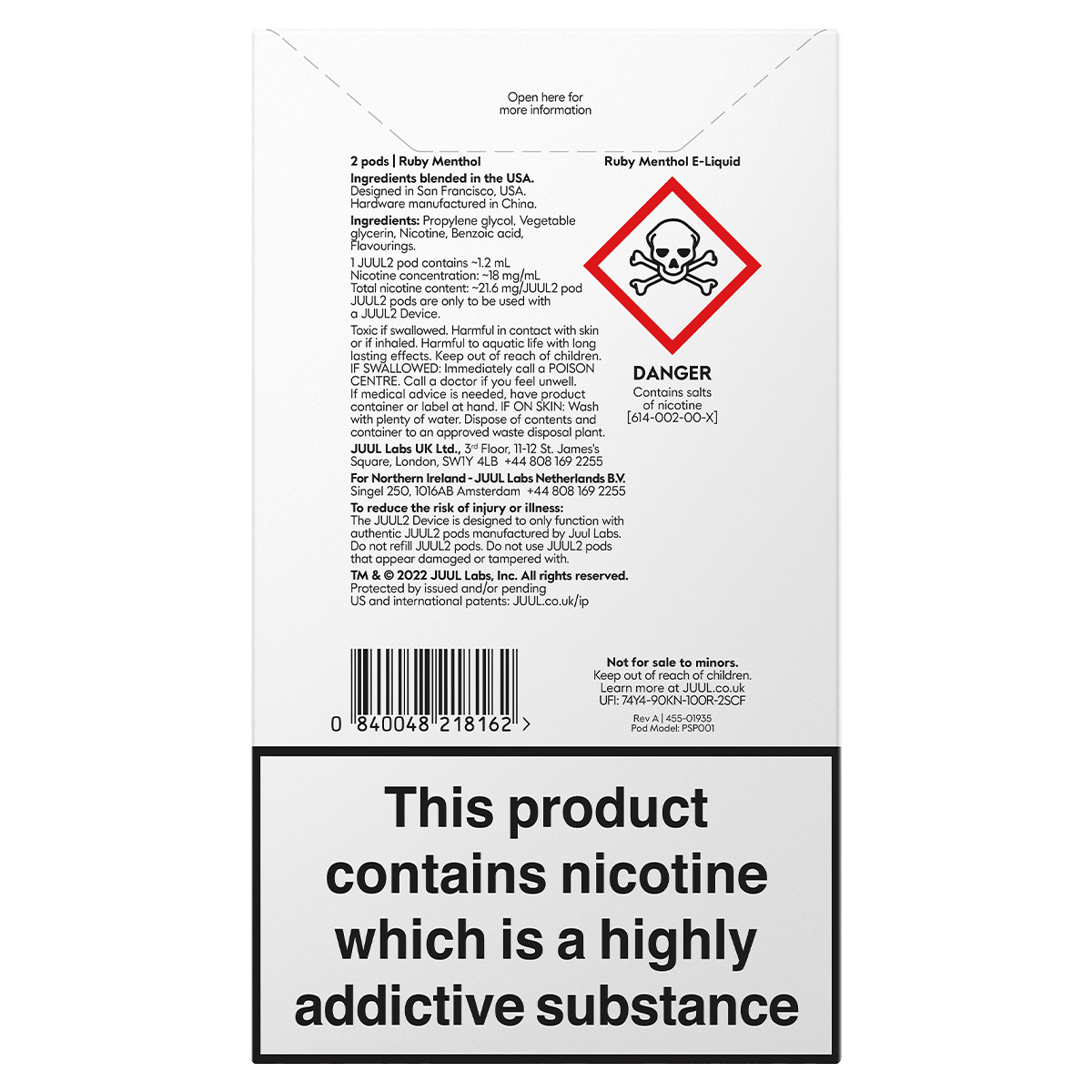 JUUL2 Ruby Menthol (Pack of 2) | Prefilled Vapw Pods  Royal Flush Vape