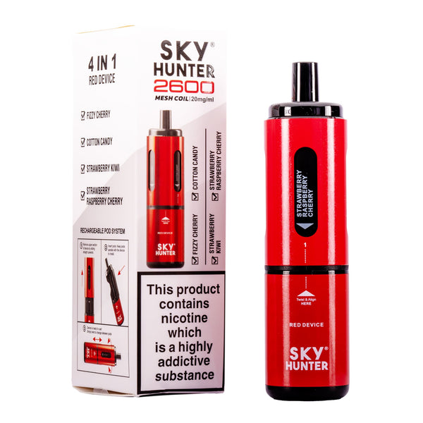 Sky Hunter 2600 Vape kit in Red
