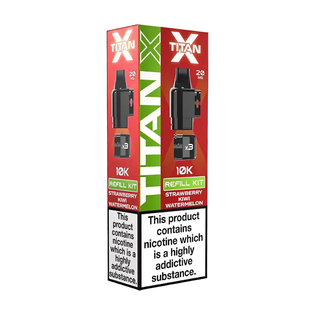 Strawberry Kiwi Watermelon Titan X Refill Pack | 3 for £21