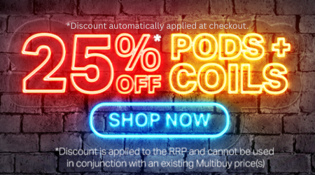 25% off pods and coils