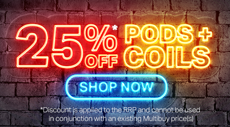 25% off pods and coils