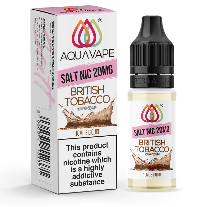 British Tobacco Nic Salt by Aquavape 10ml 20mg
