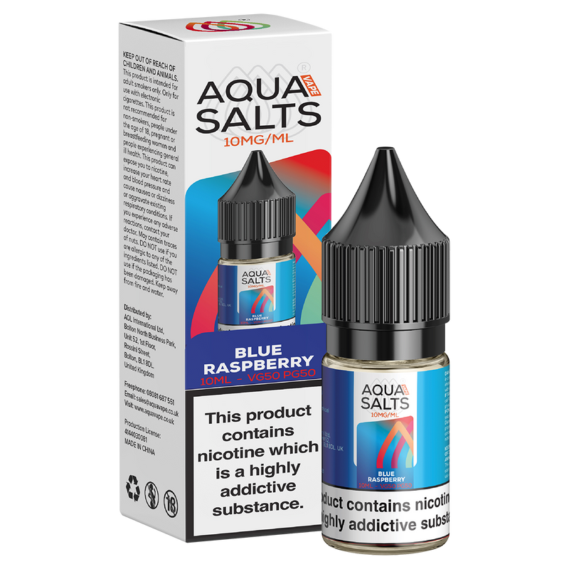 Blue Raspberry Nic Salt by Aqua Salts 10ml 10mg