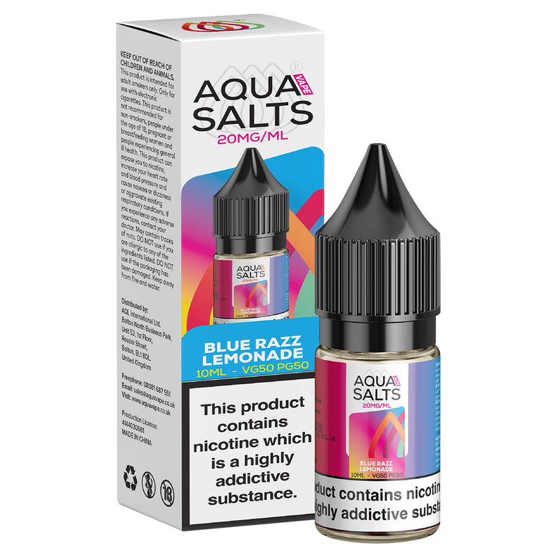 Blue Razz Lemonade Nic Salt by Aqua Salts 10ml 20mg