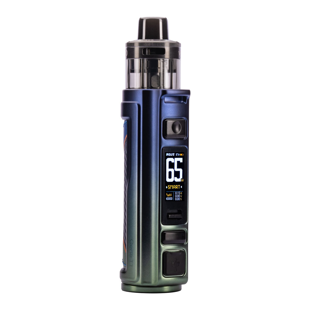 Lake Blue Argus Pro 2 vape kit, front image with screen turned on.