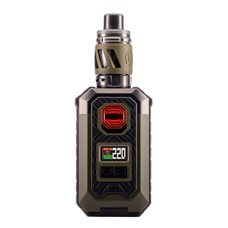 Front image of green Vaporesso Armour Max vape kit.