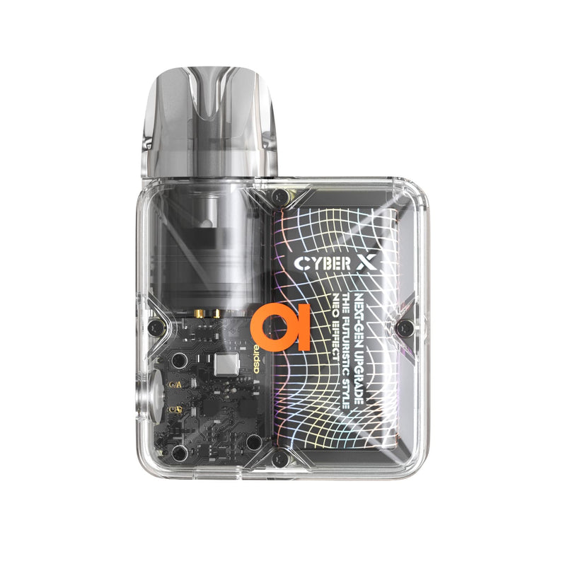 Aspire Cyber X Pod Kit in Pearl Silver Colour - Front Image