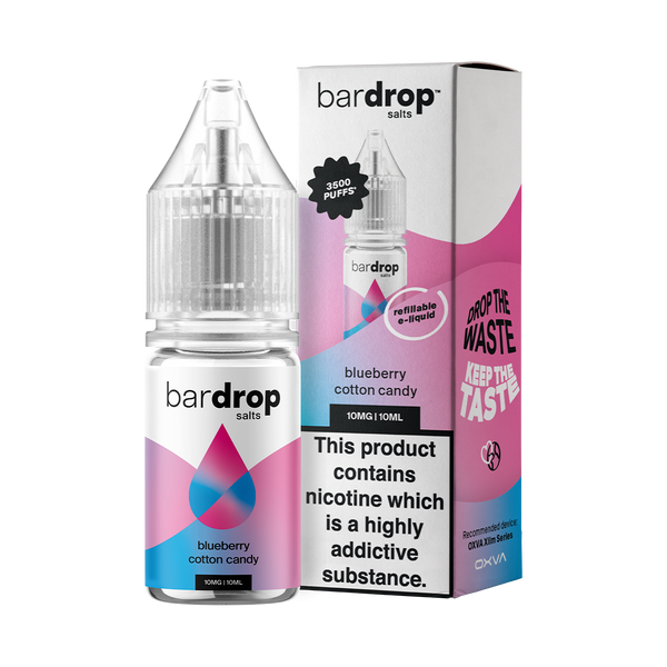bar drop box bottle blueberry cotton candy