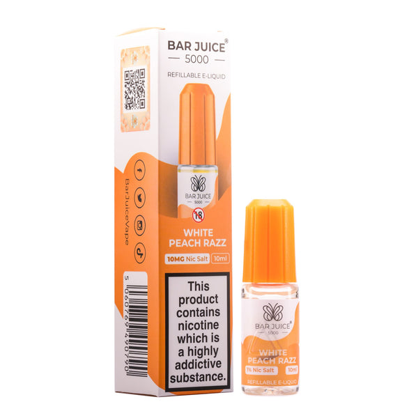 White Peach Razz Nic Salt E-Liquid by Bar Juice 5000