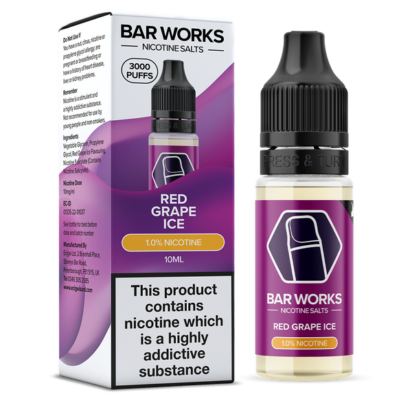 Red Grape Ice Nic Salt by Bar Works - 10ml 10mg