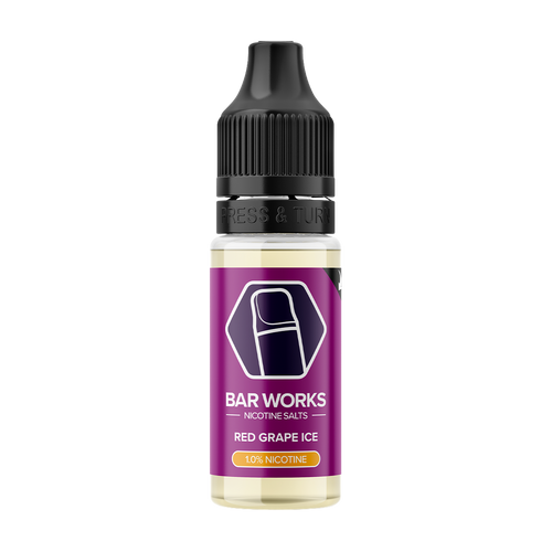 bar works nic salts red grape ice 10mg 10ml