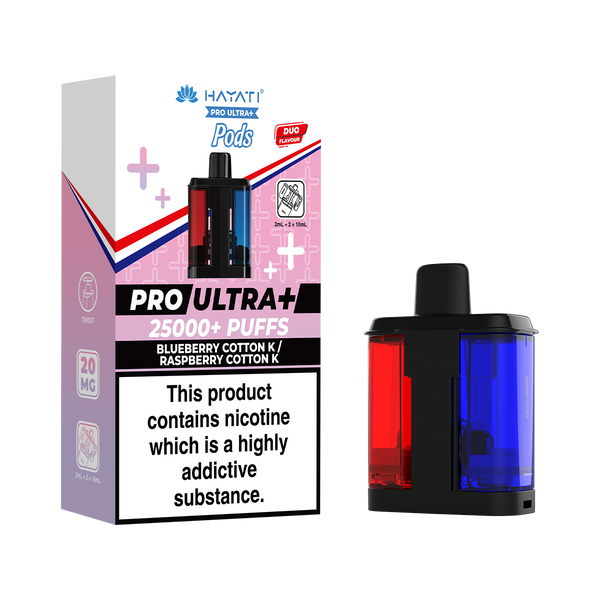 Hayati pro ultra Plus Pods Blueberry Cotton K Raspberry Cotton K