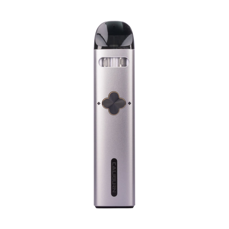 Front image of Silver Caliburn Explorer vape kit.