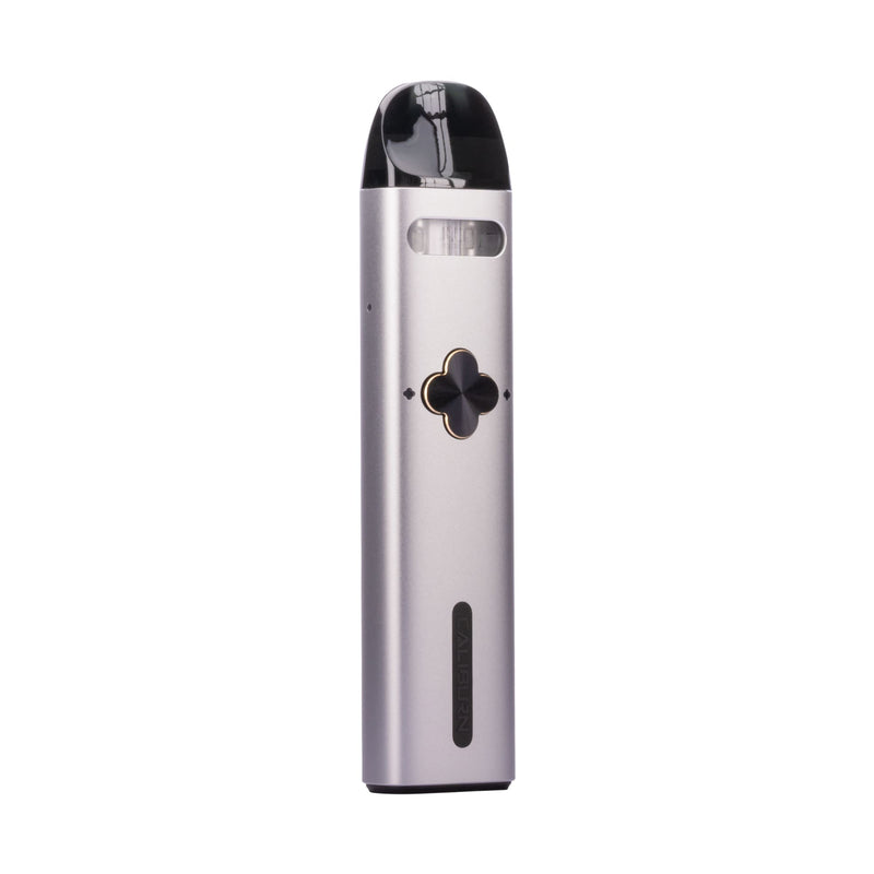 Side image of Silver Caliburn Explorer vape kit.