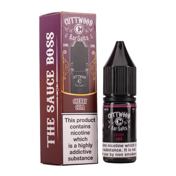 Cuttwood Cherry Cola nicotine salt e-liquid.