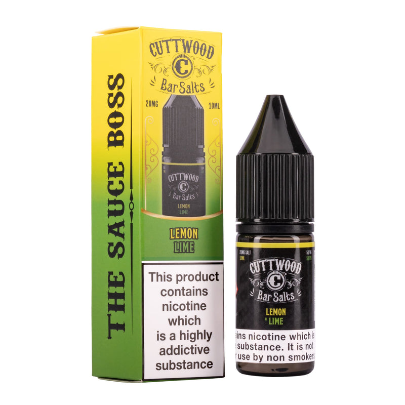 Cuttwood Lemon Lime nicotine salt e-liquid.