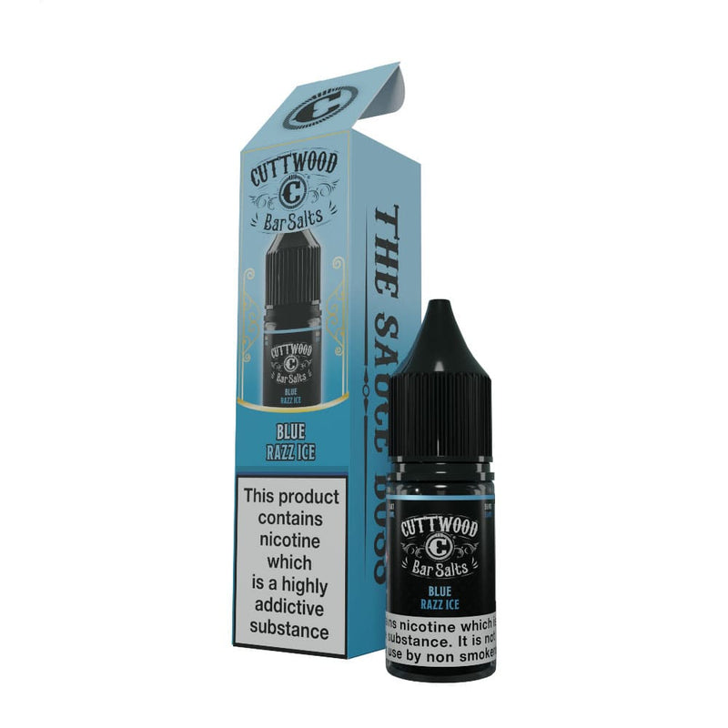 Cuttwood Blue Razz Ice nicotine salt e-liquid.