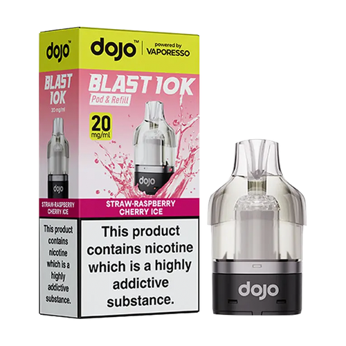 dojo blast 10k refill straw raspberry cherry ice