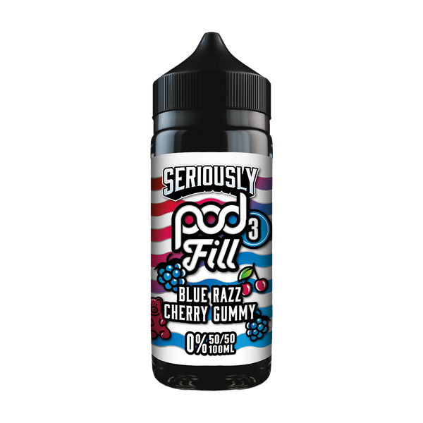 doozy 100ml seriously pod fill 3 blue razz cherry gummy