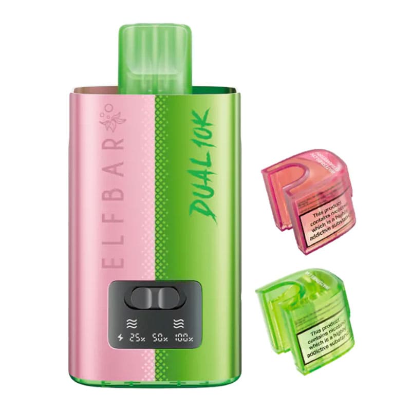 Watermelon Edition Elf Bar Dual 10K disposable vape kit render.
