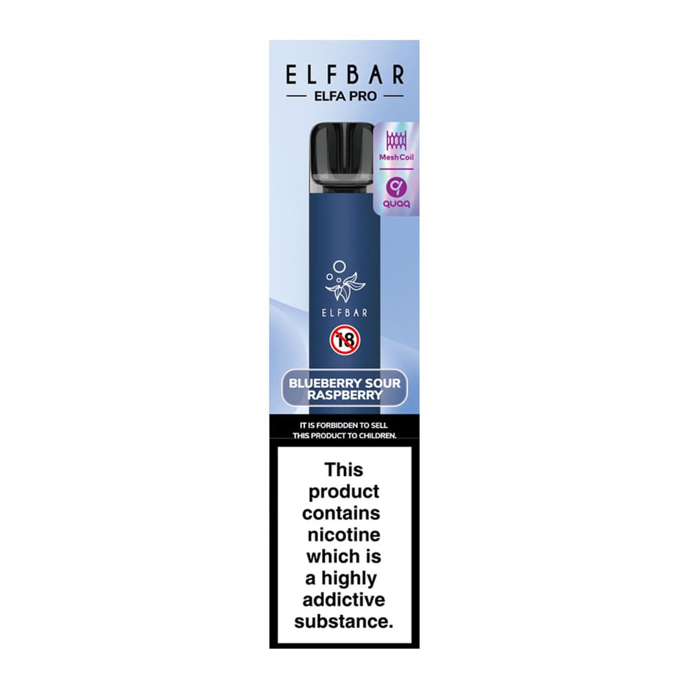 Elf Bar Elfa Pro Blueberry Sour Raspberry Flavoured Device in Box