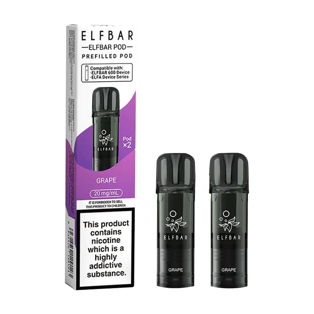 Elfbar Pod Grape Raspberry Grape Elfbar 600 Pods | Prefilled Pods – Royal Flush Vape