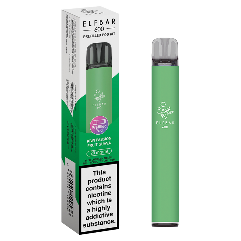 elfbar 600 prefilled pod kit kiwi passion fruit guava