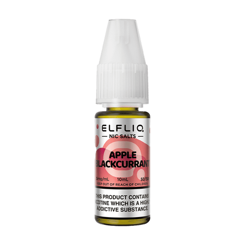 Elfliq Apple Blackcurrant 10ml nic salt bottle render.