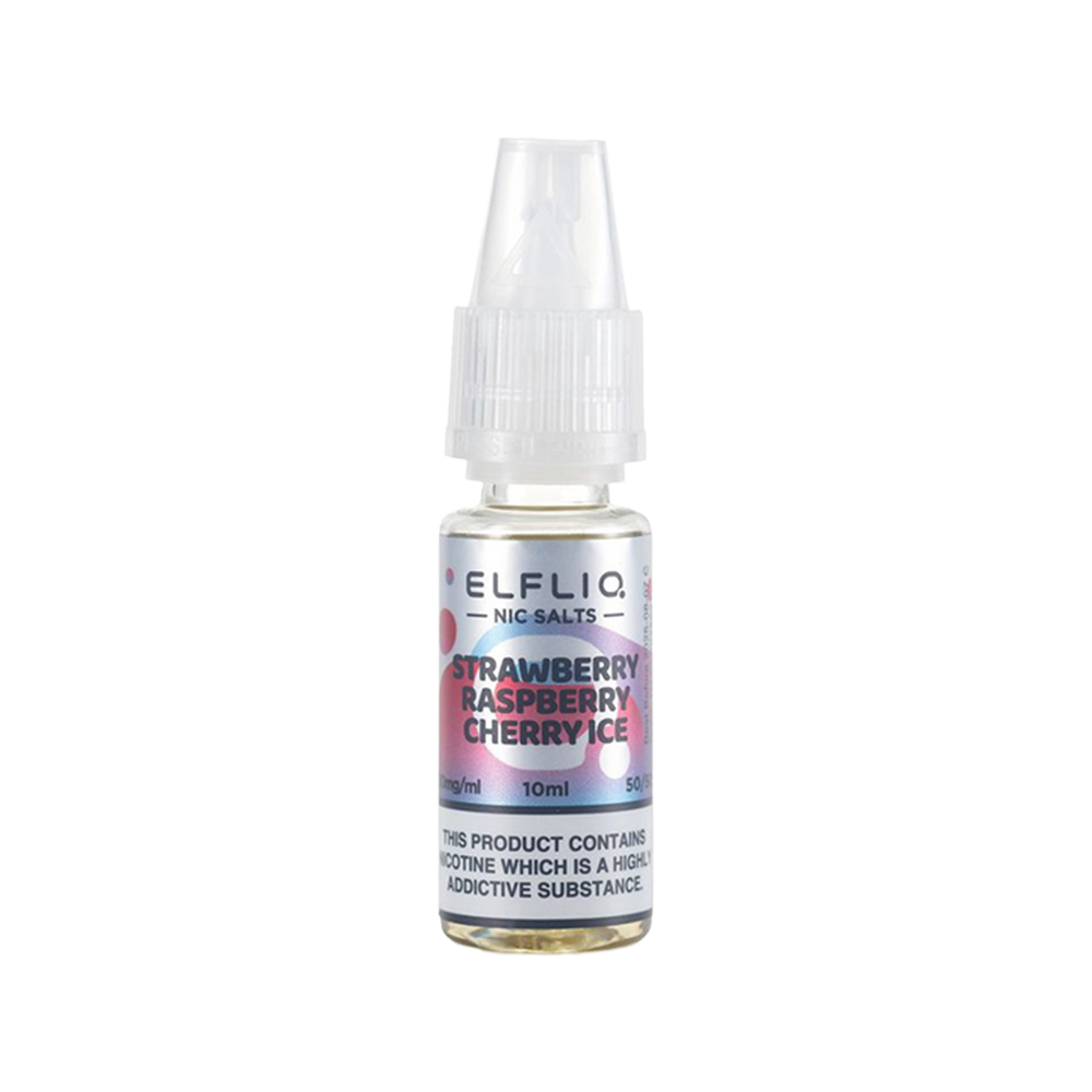 Strawberry Raspberry Cherry lce Elfliq Nic Salt by Elfbar - 10ml Royal Flush Vape Strawberry Raspberry Cherry lce Elfliq Nic Salt by Elfbar - 10ml Royal Flush Vape