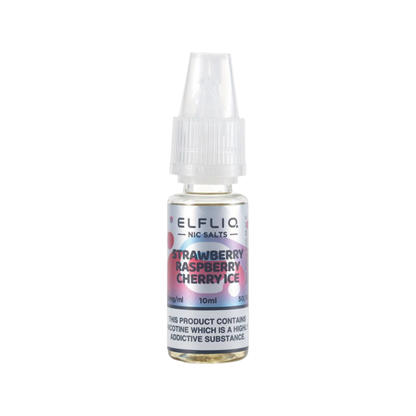 Strawberry Raspberry Cherry lce Elfliq Nic Salt by Elfbar - 10ml Royal Flush Vape Strawberry Raspberry Cherry lce Elfliq Nic Salt by Elfbar - 10ml Royal Flush Vape