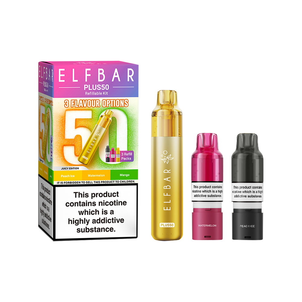 ElfBar Plus 50 Kit | Prefilled Pod Kit | Vape Kit | MTL Royal Flush Vape ElfBar Plus 50 Kit | Prefilled Pod Kit | Vape Kit | MTL Royal Flush Vape