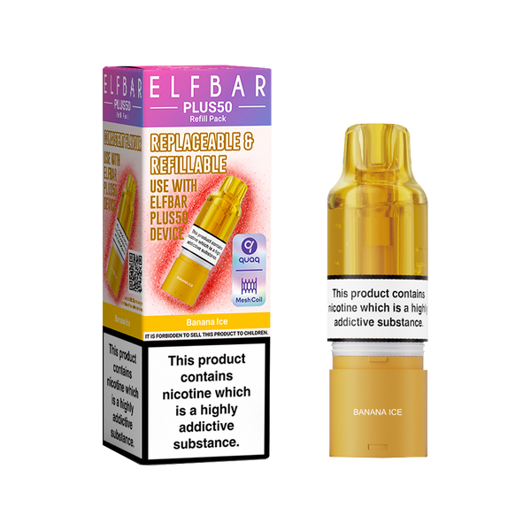 Banana Ice ElfBar Plus 50 Refill Pack