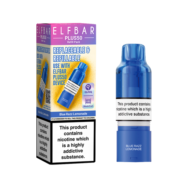 Blue Razz Lemonade ElfBar Plus 50 Refill Pack