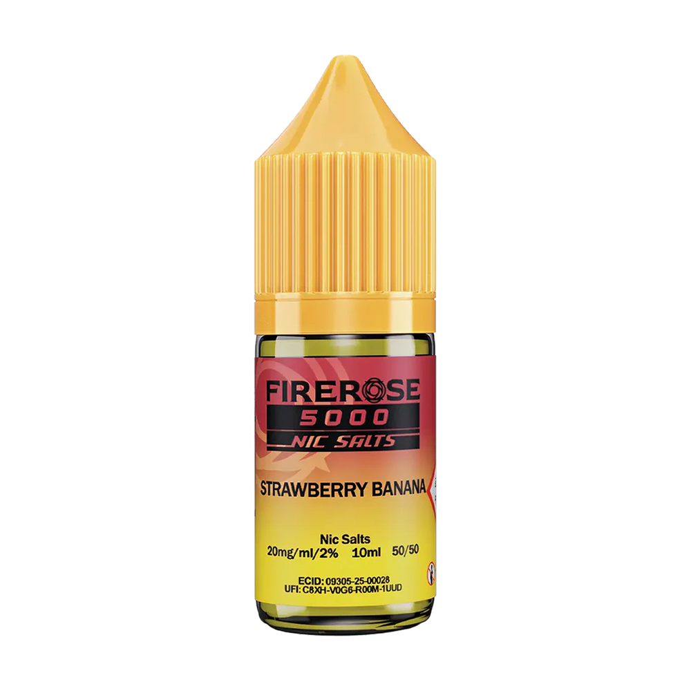 elux fire rose 5000 nic salt eliquid strawberry banana