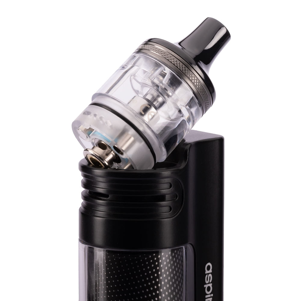 Close up image of Flexus AIO pod detached and placed on top of device.