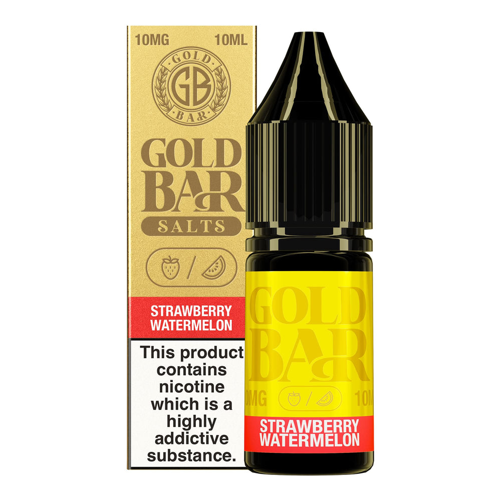 Gold Bar Strawberry Watermelon Nic Salt E-Liquid by Vape Gold | 10ml Royal Flush Vape Gold Bar Strawberry Watermelon Nic Salt E-Liquid by Vape Gold | 10ml Royal Flush Vape