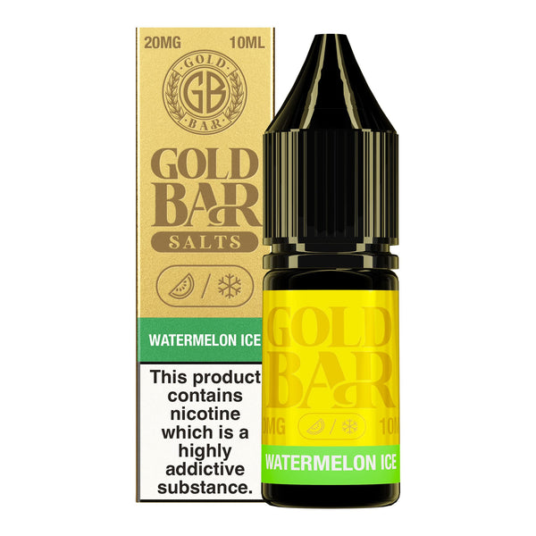 Watermelon Ice Gold Bar Nic Salt E-Liquid by Vape Gold - 10mg