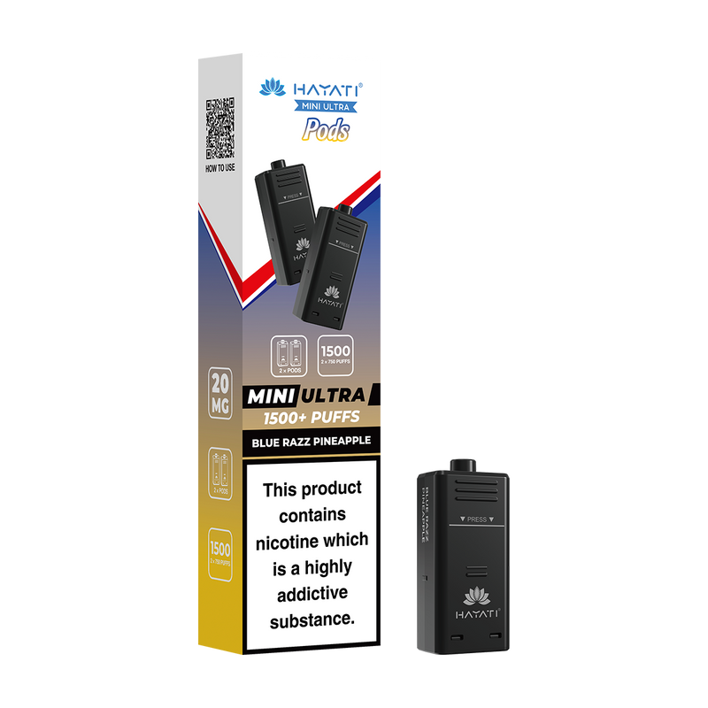 hayati mini ultra pods blue razz pineapple