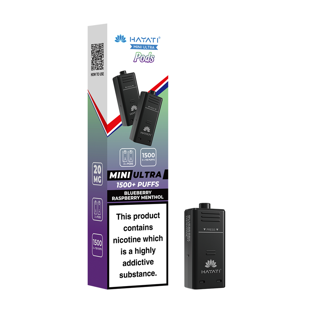 hayati mini ultra pods blueberry raspberry menthol
