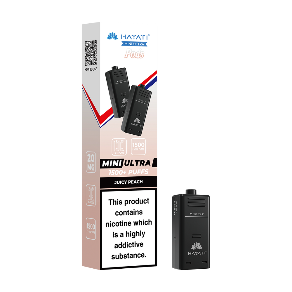hayati mini ultra pods juicy peach