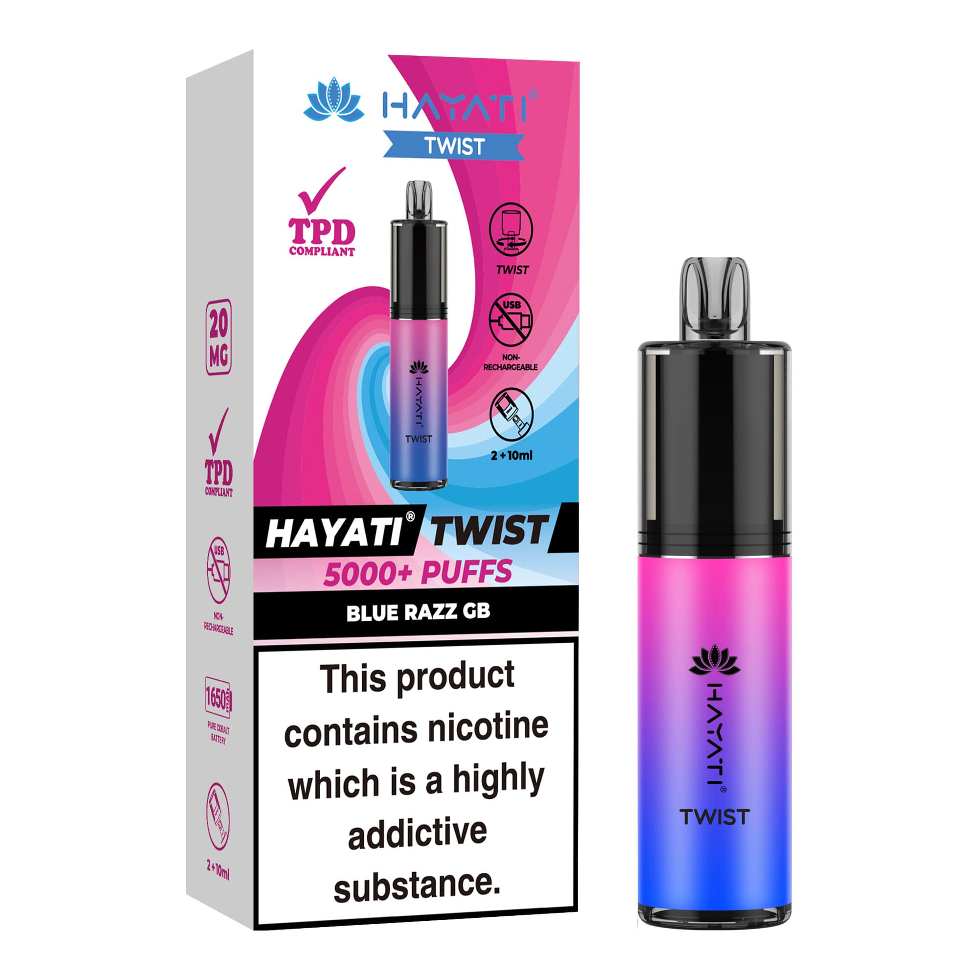 Hayati Twist 5000 Puff Disposable Vape | Any 3 For £30
