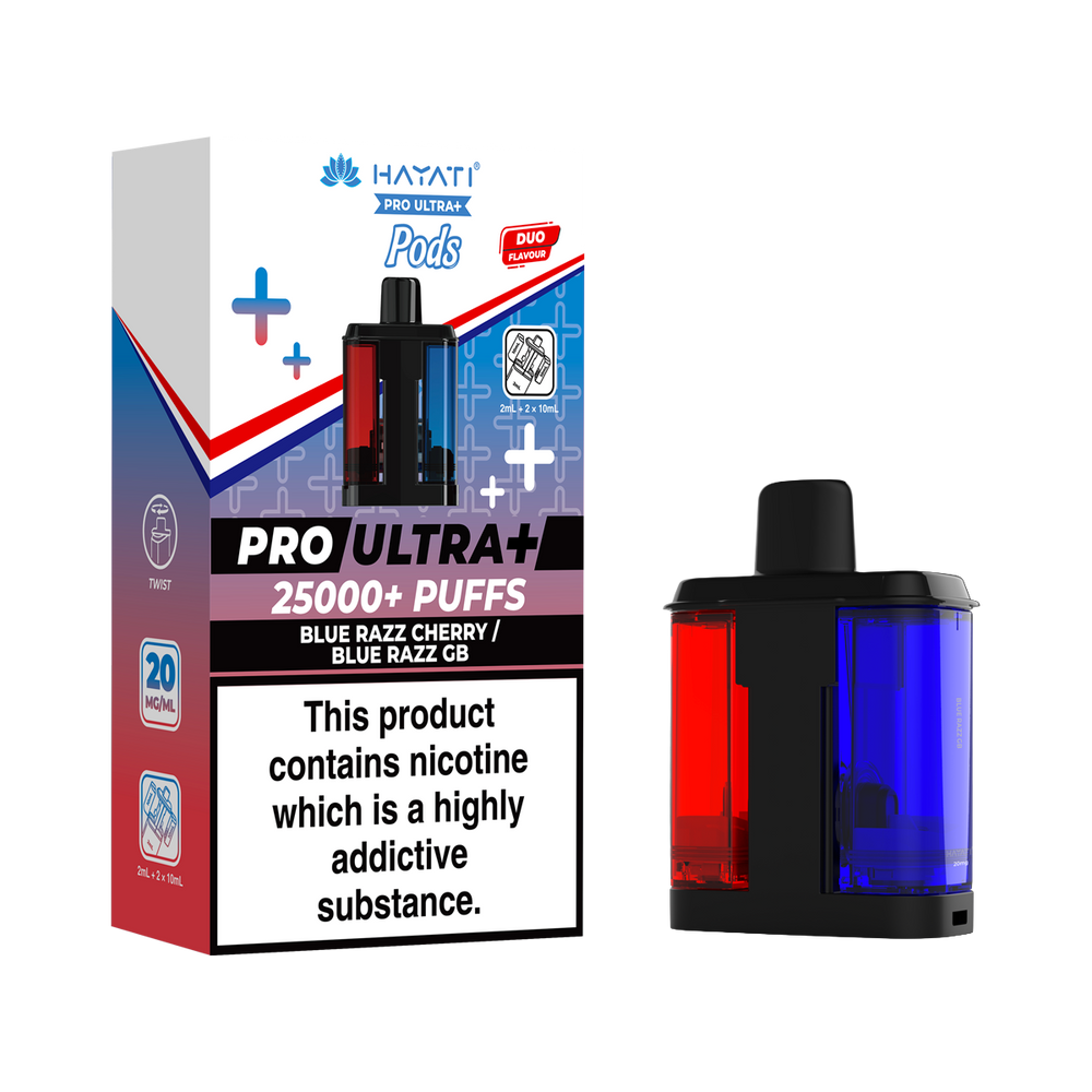 hayati pro ultra plus pods blue razz cherry blue razz gb