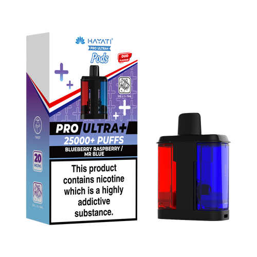 hayati pro ultra plus pods blueberry raspberry mr blue
