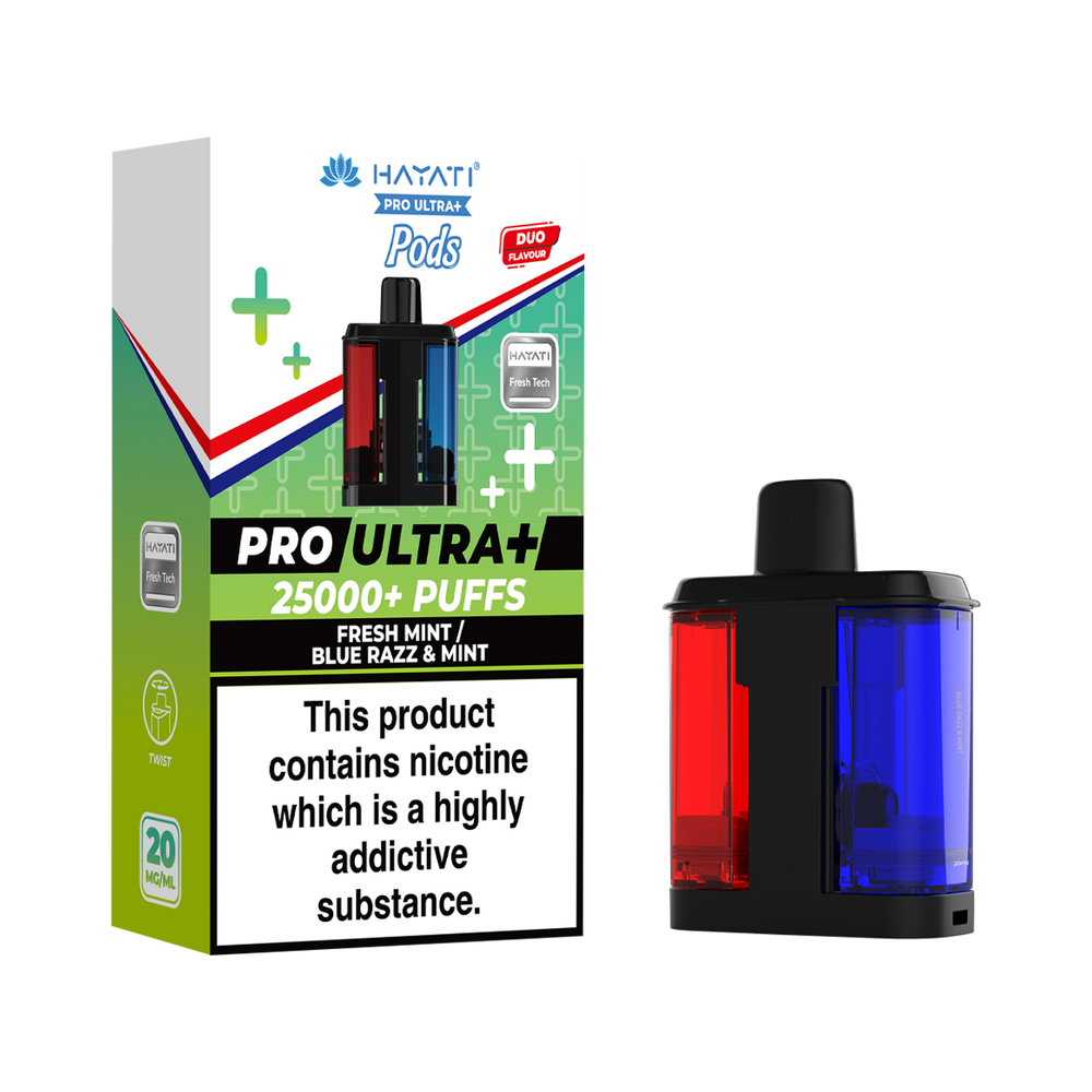 hayati pro ultra plus pods fresh mint blue razz and mint