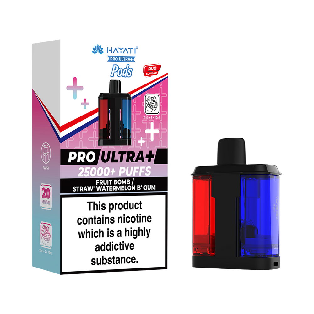 hayati pro ultra plus pods fruit bomb straw watermelon b gum