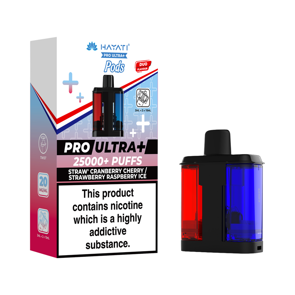 hayati pro ultra plus pods straw cranberry cherry strawberry raspberry ice