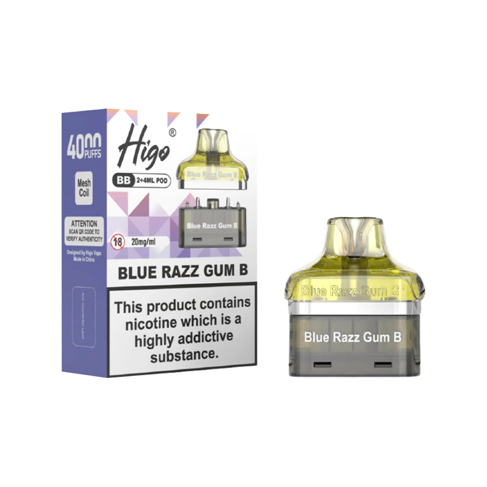 Higo BB 4000 Refill Pack blue raz gum b