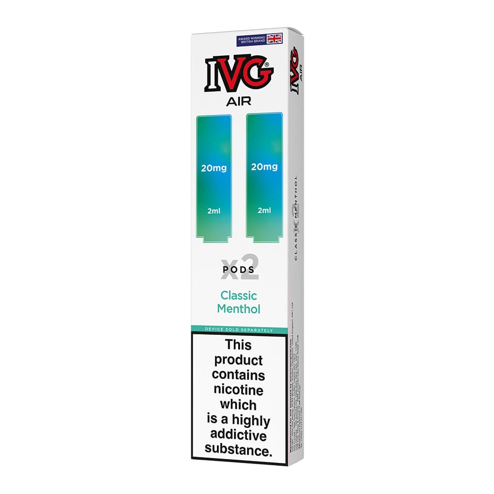 Pack of two IVG Air Classic Menthol pre-filled pods.